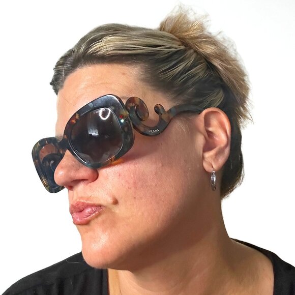 PRADA Baroque Tortoiseshell Sunglasses SPR270 - Square Frame - Picture 1 of 4